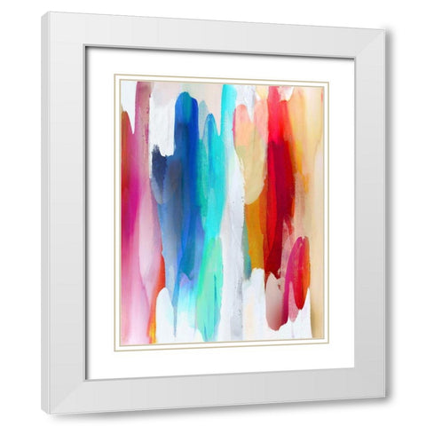 Lively II White Modern Wood Framed Art Print with Double Matting by Hanson, Jackie