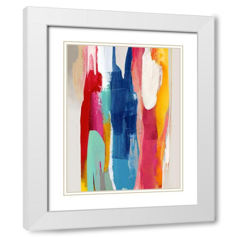 Lively V White Modern Wood Framed Art Print with Double Matting by Hanson, Jackie