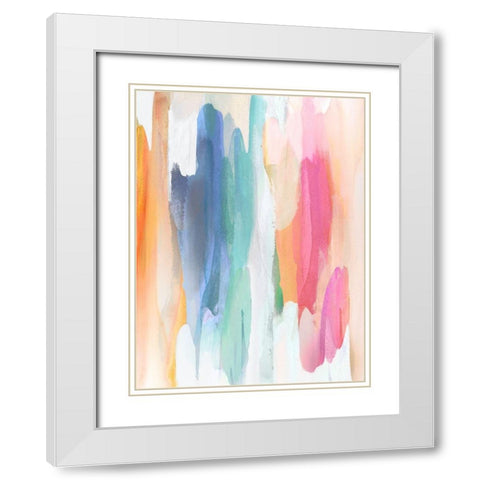 Vivacious I White Modern Wood Framed Art Print with Double Matting by Hanson, Jackie