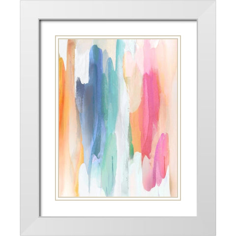 Vivacious I White Modern Wood Framed Art Print with Double Matting by Hanson, Jackie