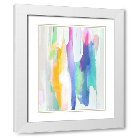 Vivacious II White Modern Wood Framed Art Print with Double Matting by Hanson, Jackie