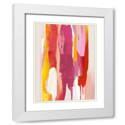 Vivacious III White Modern Wood Framed Art Print with Double Matting by Hanson, Jackie