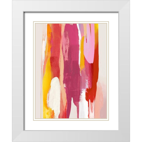 Vivacious III White Modern Wood Framed Art Print with Double Matting by Hanson, Jackie