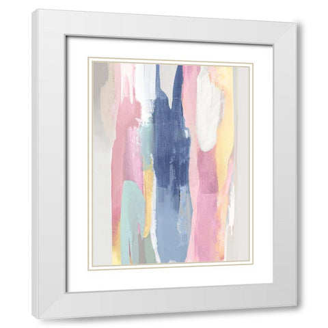 Vivacious IV White Modern Wood Framed Art Print with Double Matting by Hanson, Jackie