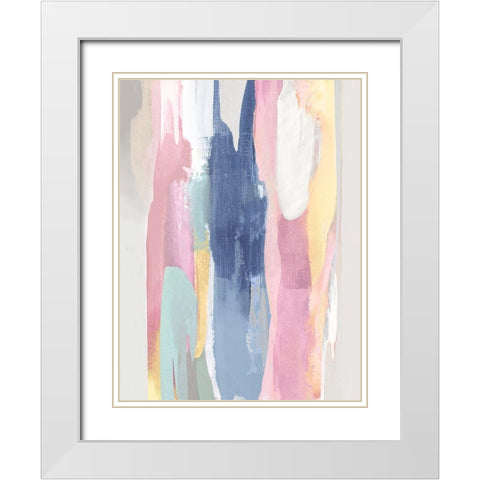 Vivacious IV White Modern Wood Framed Art Print with Double Matting by Hanson, Jackie