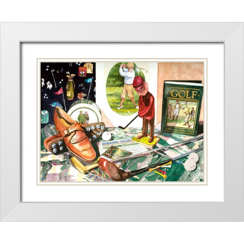 Tee Time White Modern Wood Framed Art Print with Double Matting by Koenig, Judy