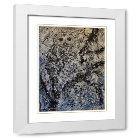 Owl I White Modern Wood Framed Art Print with Double Matting by Foster, Joseph Marshal