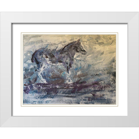 Horse II White Modern Wood Framed Art Print with Double Matting by Foster, Joseph Marshal
