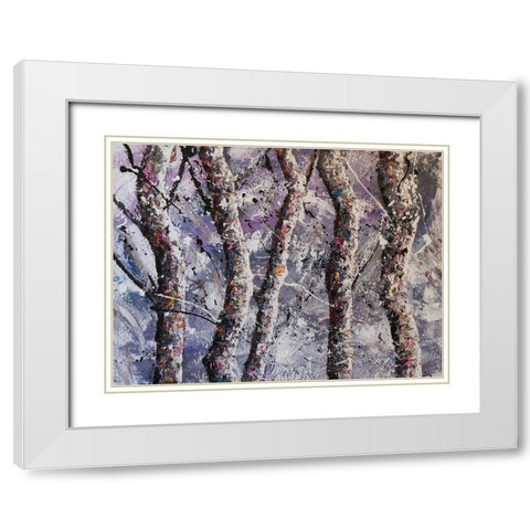 Cool Trees White Modern Wood Framed Art Print with Double Matting by Foster, Joseph Marshal