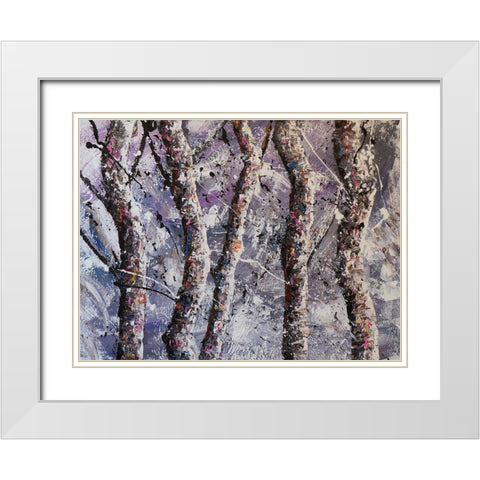 Cool Trees White Modern Wood Framed Art Print with Double Matting by Foster, Joseph Marshal