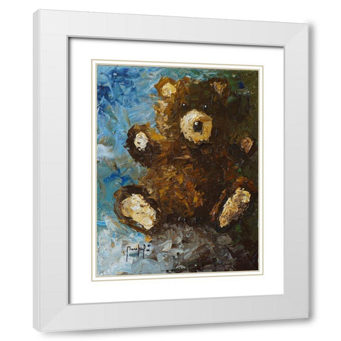 Teddy Bear White Modern Wood Framed Art Print with Double Matting by Foster, Joseph Marshal