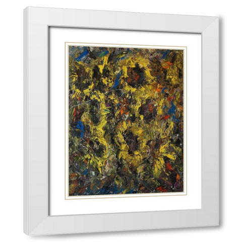 Sunflowers White Modern Wood Framed Art Print with Double Matting by Foster, Joseph Marshal