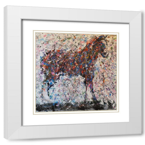 Horse III White Modern Wood Framed Art Print with Double Matting by Foster, Joseph Marshal