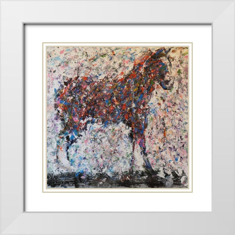 Horse III White Modern Wood Framed Art Print with Double Matting by Foster, Joseph Marshal