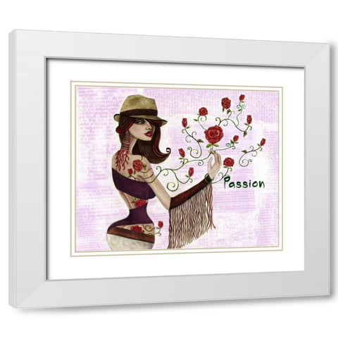 Diablo White Modern Wood Framed Art Print with Double Matting by Goddess, Jami