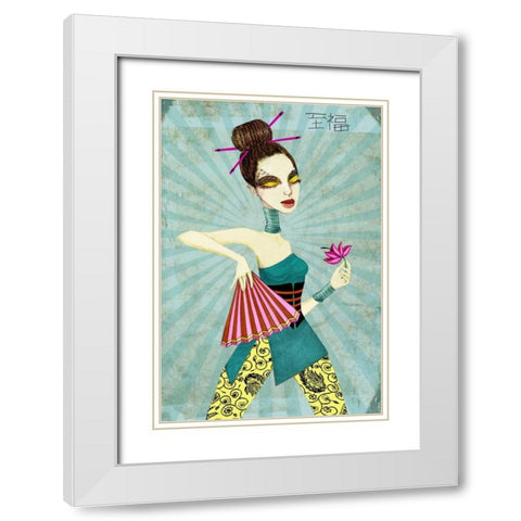 Geisha II White Modern Wood Framed Art Print with Double Matting by Goddess, Jami