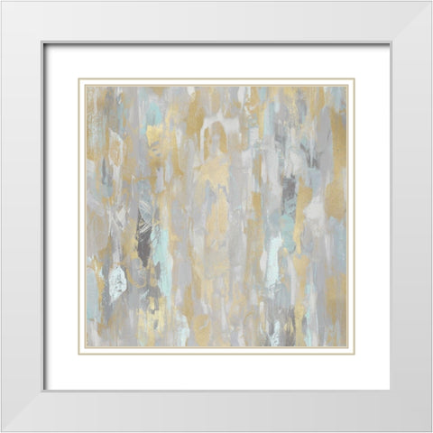 Reveal Aqua I White Modern Wood Framed Art Print with Double Matting by Martin, Jennifer