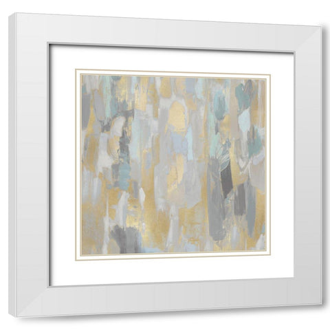 Reveal Aqua II White Modern Wood Framed Art Print with Double Matting by Martin, Jennifer