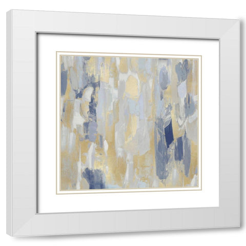 Reveal Blue II White Modern Wood Framed Art Print with Double Matting by Martin, Jennifer