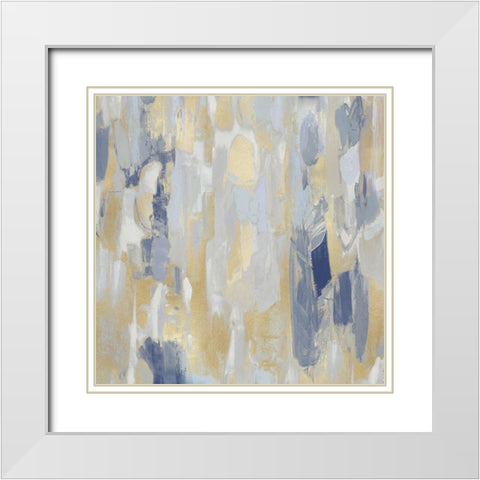Reveal Blue II White Modern Wood Framed Art Print with Double Matting by Martin, Jennifer