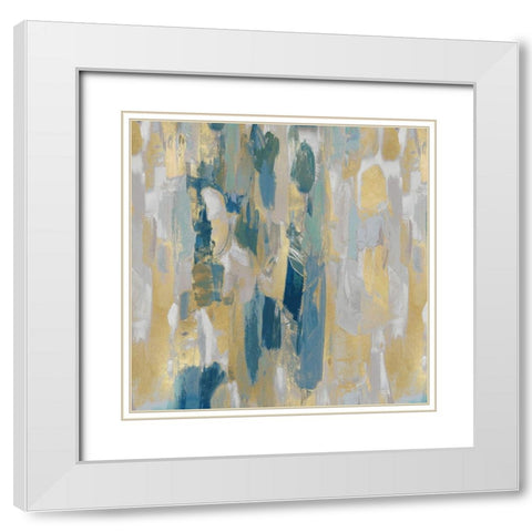Reveal Teal I White Modern Wood Framed Art Print with Double Matting by Martin, Jennifer