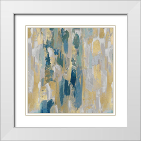 Reveal Teal I White Modern Wood Framed Art Print with Double Matting by Martin, Jennifer