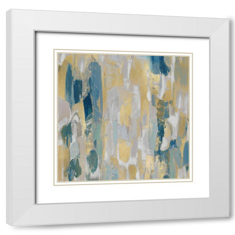 Reveal Teal II White Modern Wood Framed Art Print with Double Matting by Martin, Jennifer