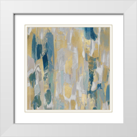 Reveal Teal II White Modern Wood Framed Art Print with Double Matting by Martin, Jennifer