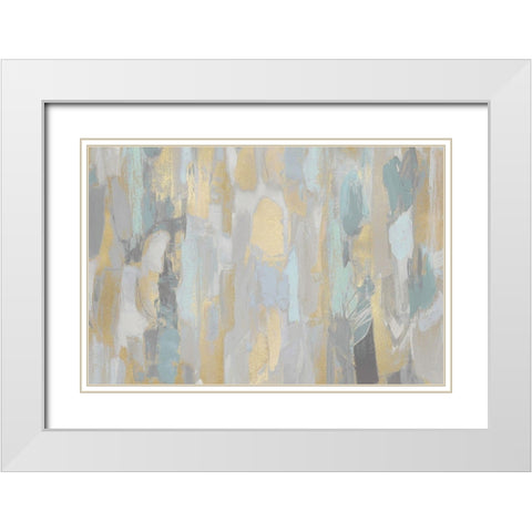 Revelation Aqua White Modern Wood Framed Art Print with Double Matting by Martin, Jennifer