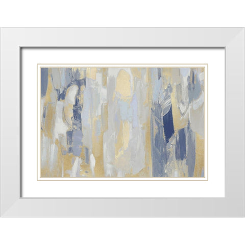Revelation Blue White Modern Wood Framed Art Print with Double Matting by Martin, Jennifer