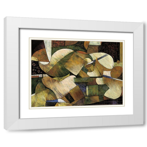 Movement I White Modern Wood Framed Art Print with Double Matting by Parsons, Jonathan