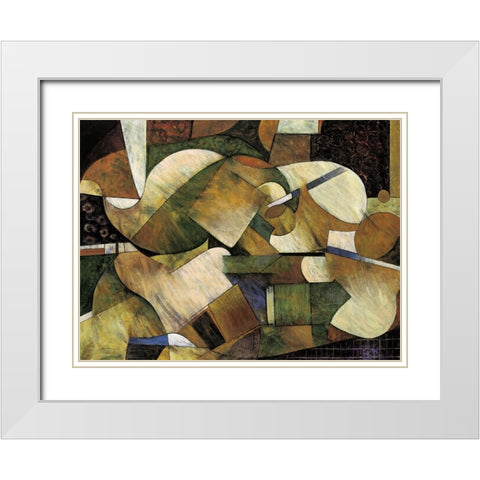 Movement I White Modern Wood Framed Art Print with Double Matting by Parsons, Jonathan