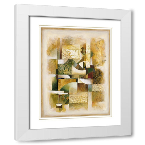 Abstract collage I White Modern Wood Framed Art Print with Double Matting by Parsons, Jonathan