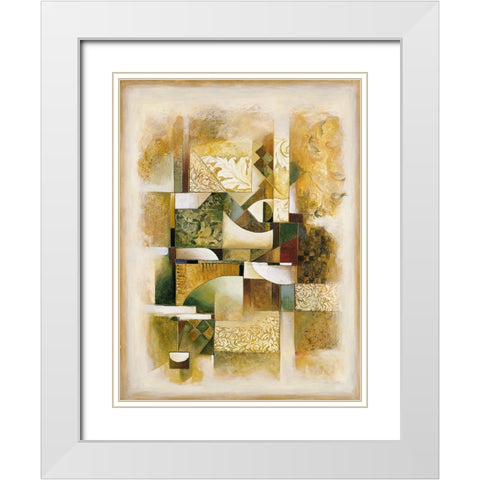 Abstract collage I White Modern Wood Framed Art Print with Double Matting by Parsons, Jonathan
