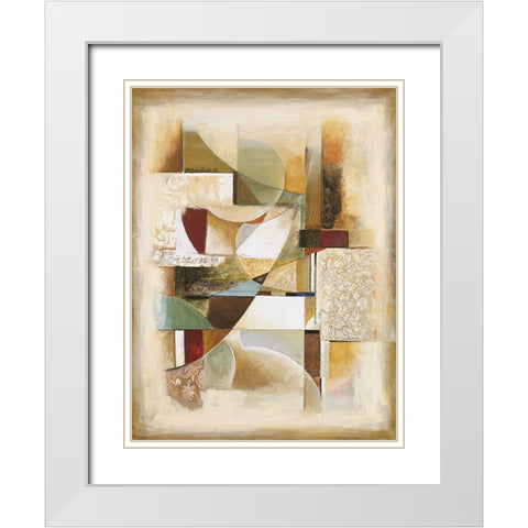 Abstract collage II White Modern Wood Framed Art Print with Double Matting by Parsons, Jonathan