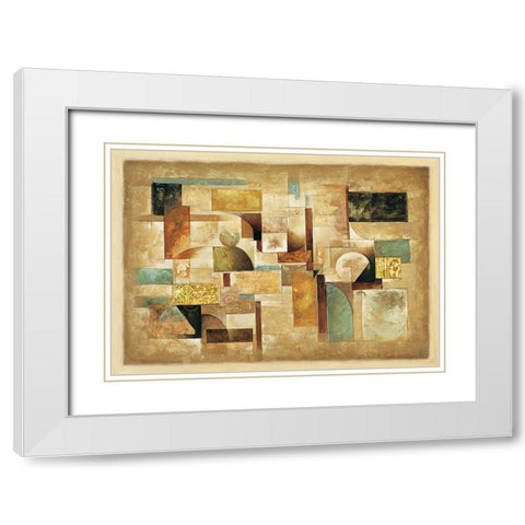 Texture I White Modern Wood Framed Art Print with Double Matting by Parsons, Jonathan