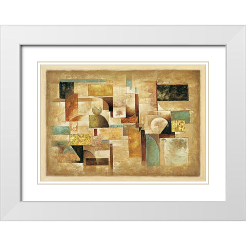 Texture I White Modern Wood Framed Art Print with Double Matting by Parsons, Jonathan
