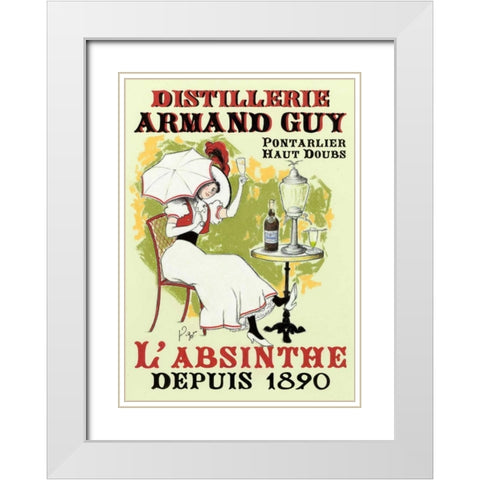 La Dame a l ombrelle White Modern Wood Framed Art Print with Double Matting by Got, Jean-Pierre