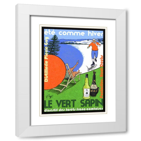 Ete comme Hiver White Modern Wood Framed Art Print with Double Matting by Got, Jean-Pierre