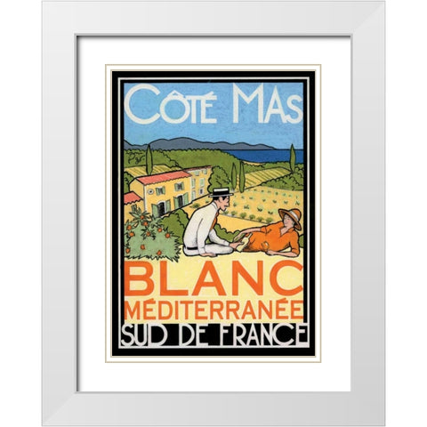 Blanc Mediterranee White Modern Wood Framed Art Print with Double Matting by Got, Jean-Pierre