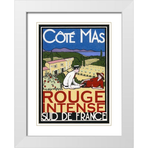 Rouge Intense White Modern Wood Framed Art Print with Double Matting by Got, Jean-Pierre