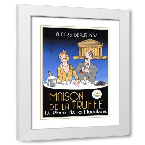 Diamant noir White Modern Wood Framed Art Print with Double Matting by Got, Jean-Pierre