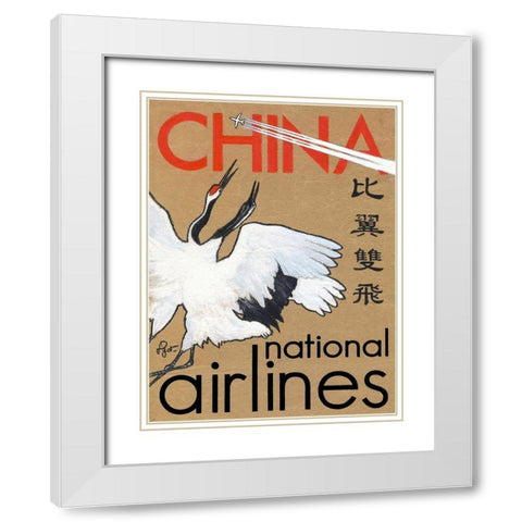 China National Airlines White Modern Wood Framed Art Print with Double Matting by Got, Jean Pierre