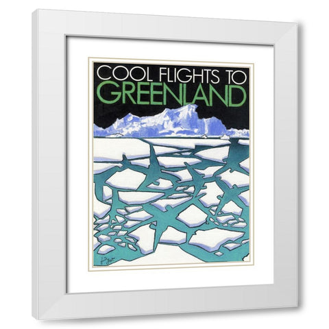 Cool flights to Groenland White Modern Wood Framed Art Print with Double Matting by Got, Jean Pierre
