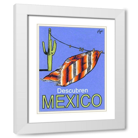 Descubren Mexico White Modern Wood Framed Art Print with Double Matting by Got, Jean Pierre
