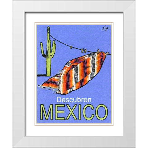 Descubren Mexico White Modern Wood Framed Art Print with Double Matting by Got, Jean Pierre