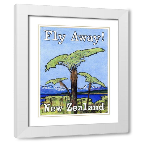Fly Away! New Zealand White Modern Wood Framed Art Print with Double Matting by Got, Jean Pierre
