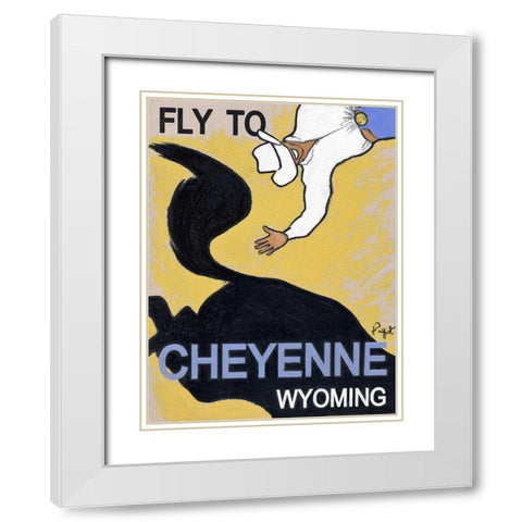Fly to Cheyenne Wyoming White Modern Wood Framed Art Print with Double Matting by Got, Jean Pierre
