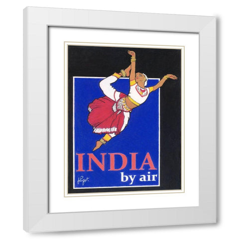 India by Air White Modern Wood Framed Art Print with Double Matting by Got, Jean Pierre