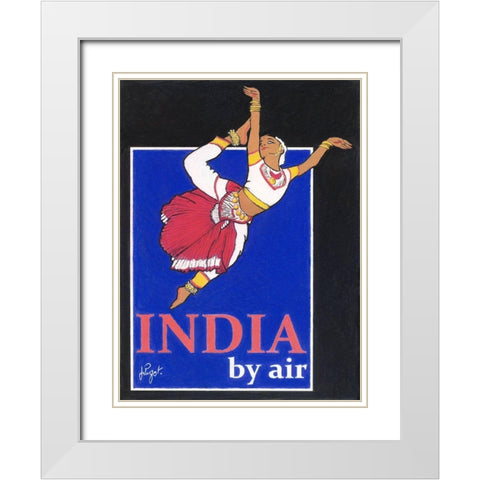 India by Air White Modern Wood Framed Art Print with Double Matting by Got, Jean Pierre